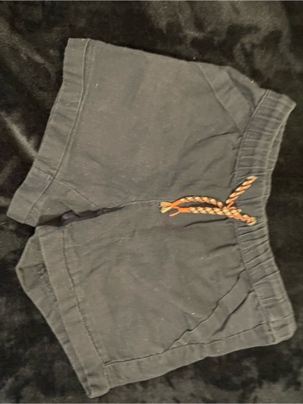 wonder nation navy shorts with orange braided drawstring